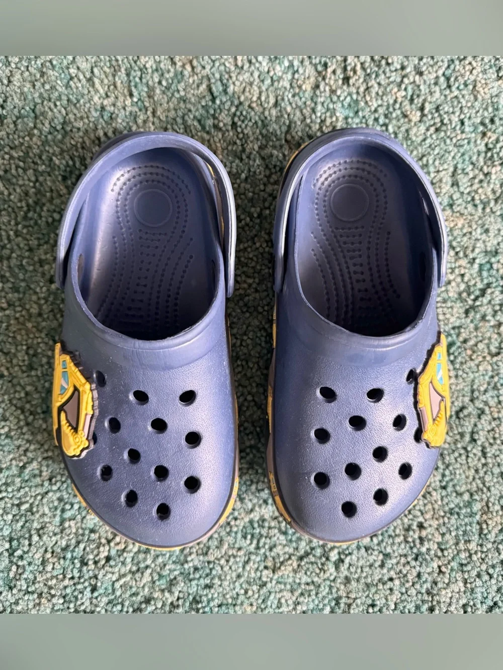 Big kids Size 1 Drecage Kids slip on Grey Clog with tractor accent